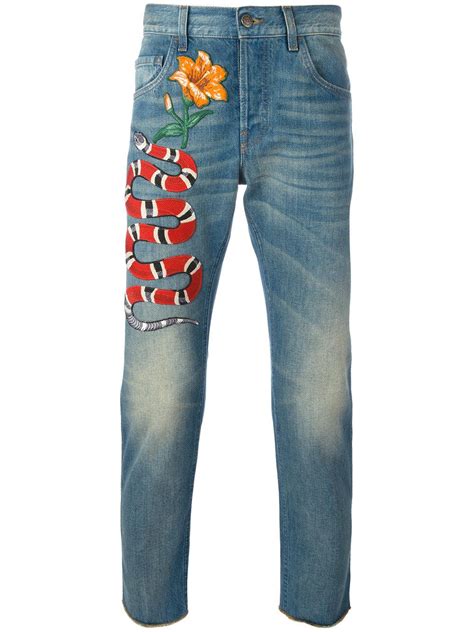 gucci green pants with snake|Gucci Jeans for Men .